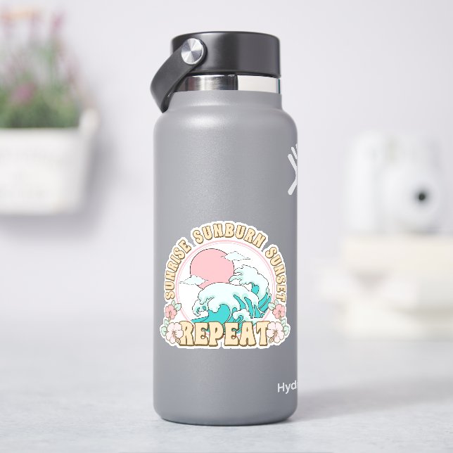 Pegatina Sunrise Sunburn Sunset Repeat Retro Boho (hidrofrasco)