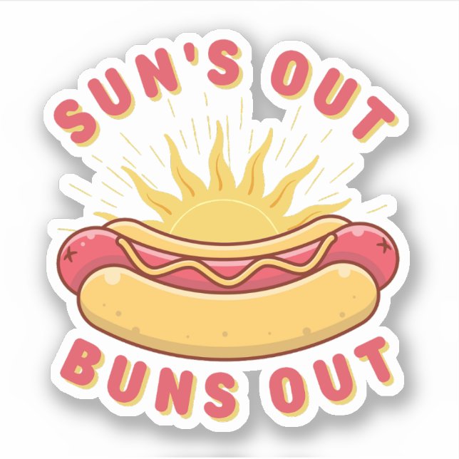 Pegatina Suns Out Buns Out Summer BBQ (Anverso)