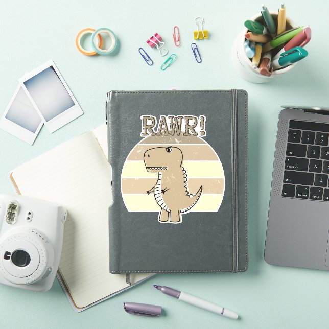 Pegatina Sunset de dinosaurio T-Rex Personalizado de Sepia  (Funda para iPad)