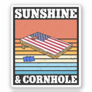 Pegatina Sunshine And Cornhole Game Hobby Retro Gift Funny