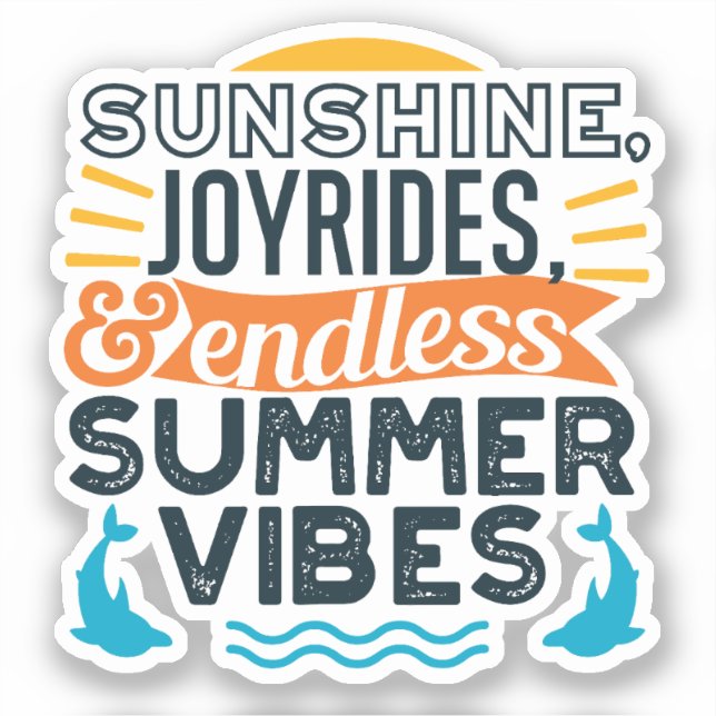 Pegatina Sunshine & Joyrides - Cita de Vibes de Verano sin  (Anverso)