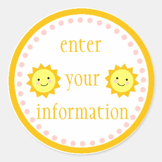 Pegatina Sunshine personalizado (Anverso)
