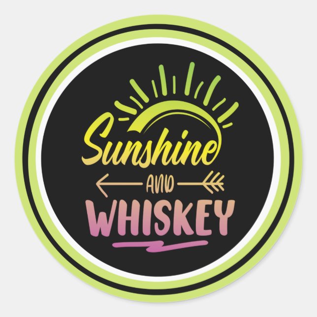 Pegatina Sunshine y Whiskey (Anverso)