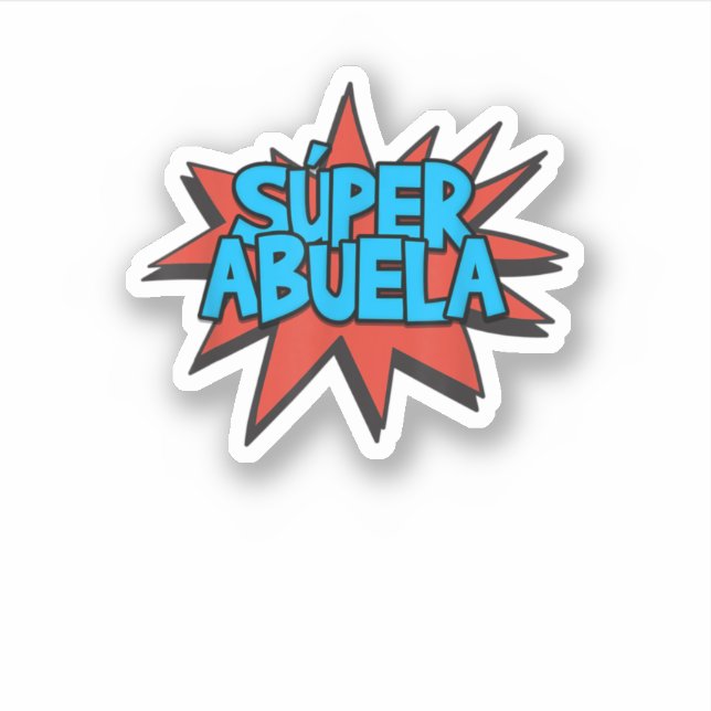Pegatina Super Abuela linda abuela española graciosa (Anverso)