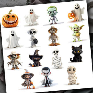 Pegatina Súper Lindo Halloween Espeluznante