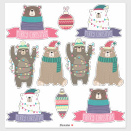 Pegatina Super lindo Navidad mixto Bears Set