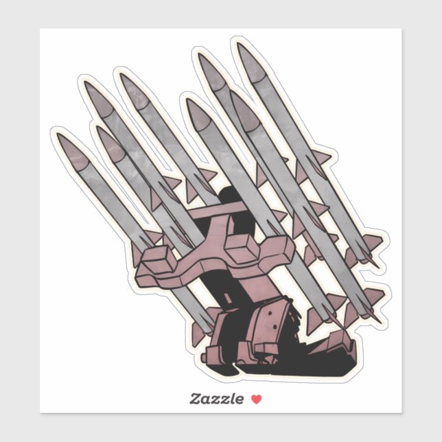 Pegatina Superficie a misiles de aire, defensa antiaérea (Hoja)