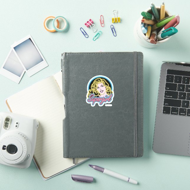 Pegatina Supergirl Retro Neon Lights Graphic (Funda para iPad)