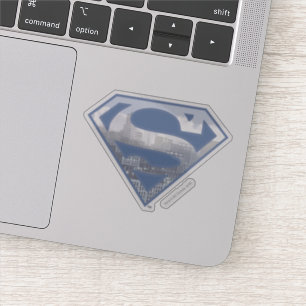 Pegatina Superman S-Shield   Logo de la Ciudad Azul claro