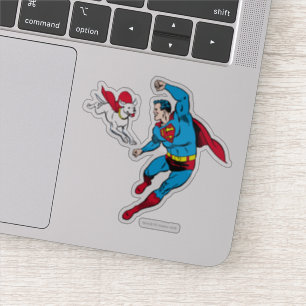 Pegatina Superman y Krypto Flying