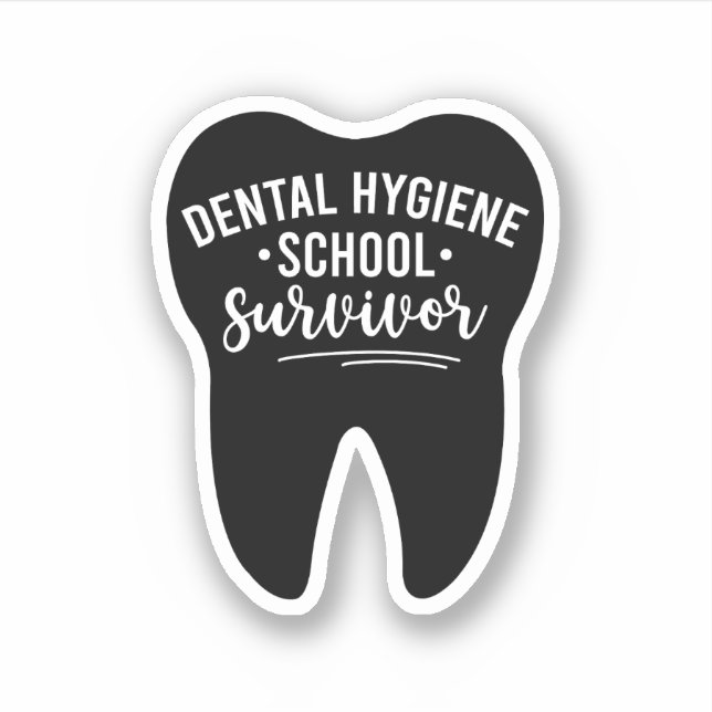 Pegatina Superviviente de escuela de higiene dental (Anverso)