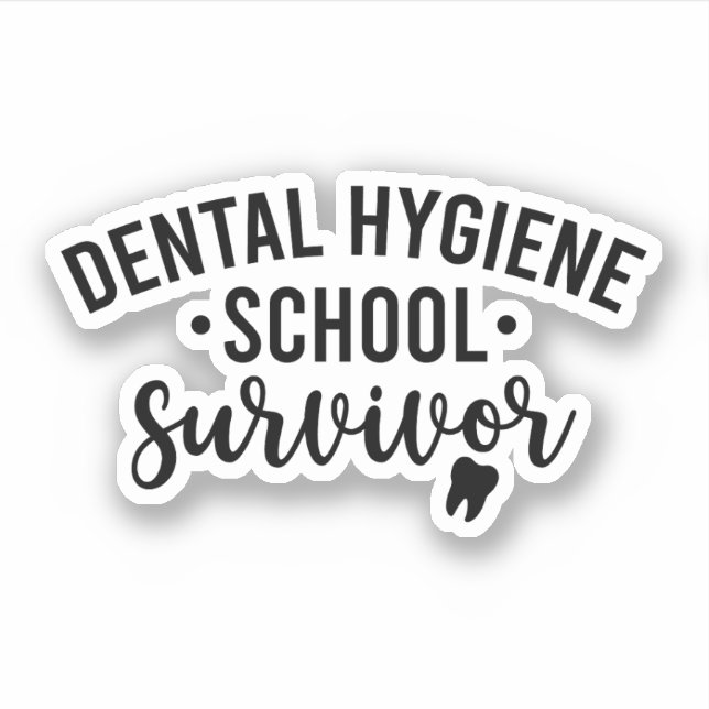 Pegatina Superviviente de escuela de higiene dental (Anverso)