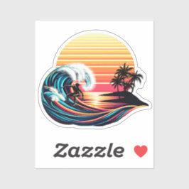 Pegatina Surf al atardecer