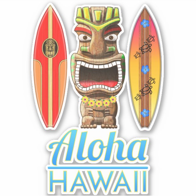 Pegatina Surf Aloha Hawaii Hawaii (Anverso)