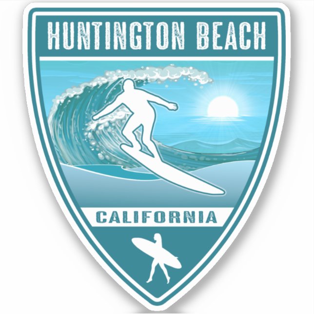 Pegatina Surf Huntington Beach California (Anverso)