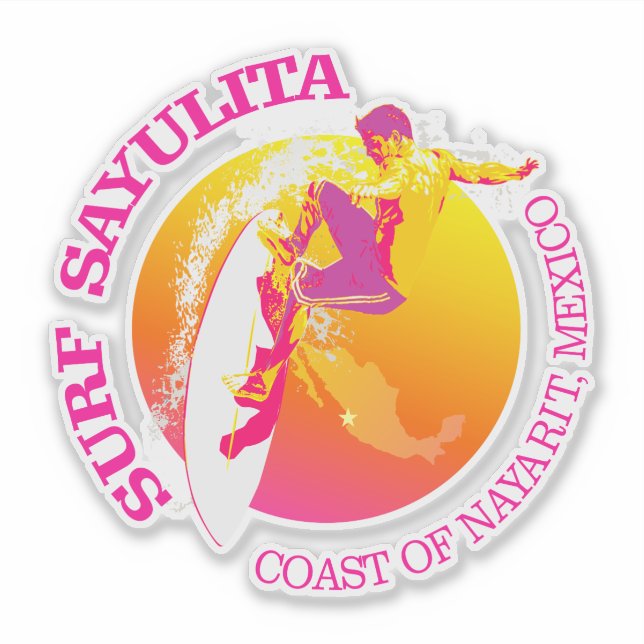 Pegatina Surf Sayulita (Anverso)