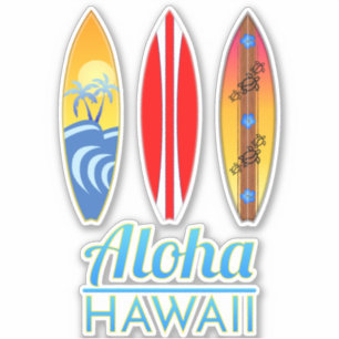 Pegatina Surfboards Aloha Hawaii