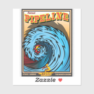 PEGATINA SURFING BANZAI PIPELINE HAWAII