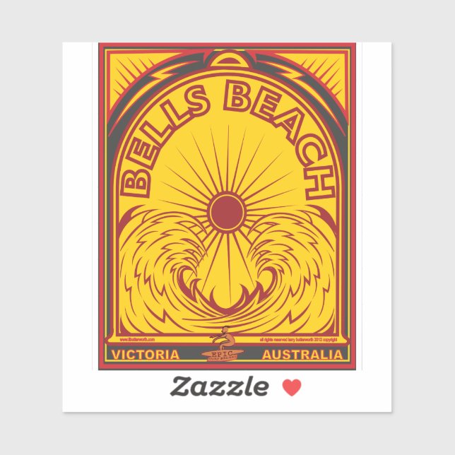 PEGATINA SURFING BELLS BEACH AUSTRALIA (Hoja)