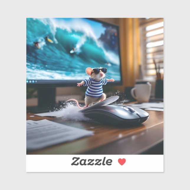 Pegatina ¡Surfing da Mouse! (Hoja)