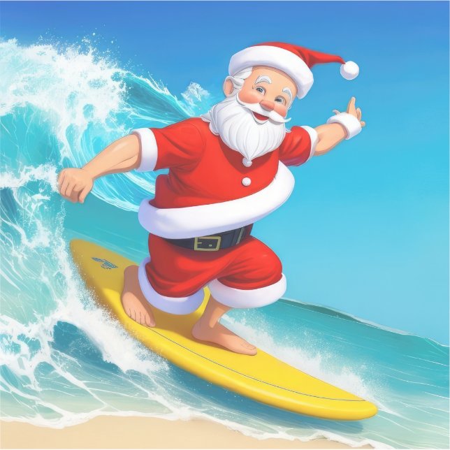 Pegatina Surfing Santa (Anverso)