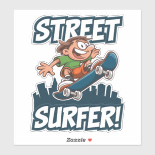 Pegatina ¡Surfista callejero! - Vibes de patinaje urbano