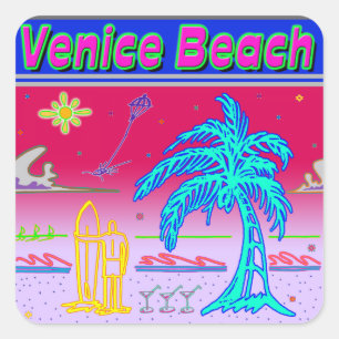 pegatina surfista de "Venice Beach"