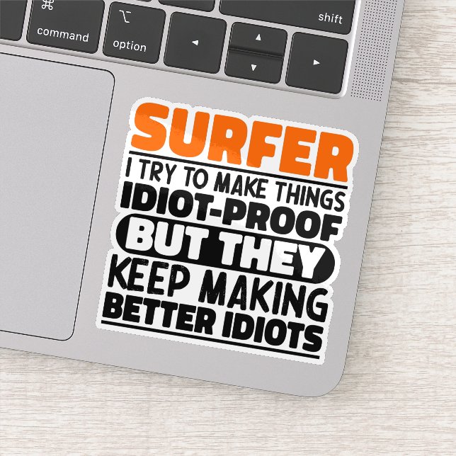 Pegatina Surfista Intento Hacer Cosas Divertidas En Surf (Detalle)