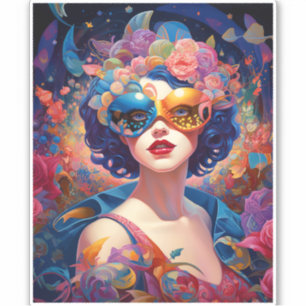 Pegatina Surreal Lady Fantasy Art