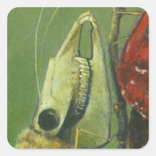 Pegatina surrealista de polilla gótica