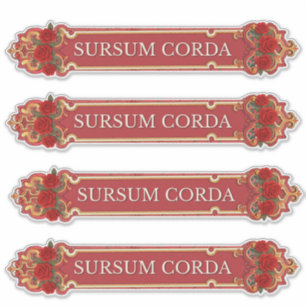 Pegatina Sursum Corda Vintage Rosa Católico