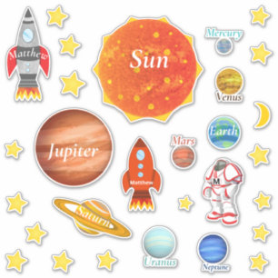 Pegatina Sus Hijos Nombran Planetas Spaceships Solar System