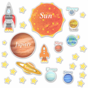 Pegatina Sus Hijos Nombran Planetas Spaceships Solar System