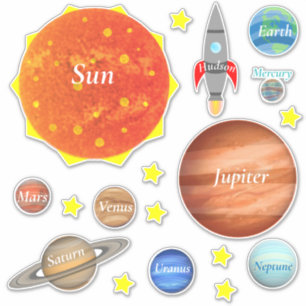 Pegatina Sus Hijos Nombran Planetas Spaceships Solar System