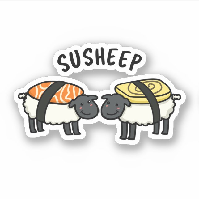 Pegatina Susheit Funny Sushi Sheep Pun (Anverso)
