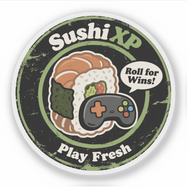 Pegatina Sushi XP Play Fresh Gamer Food Fusion (Anverso)