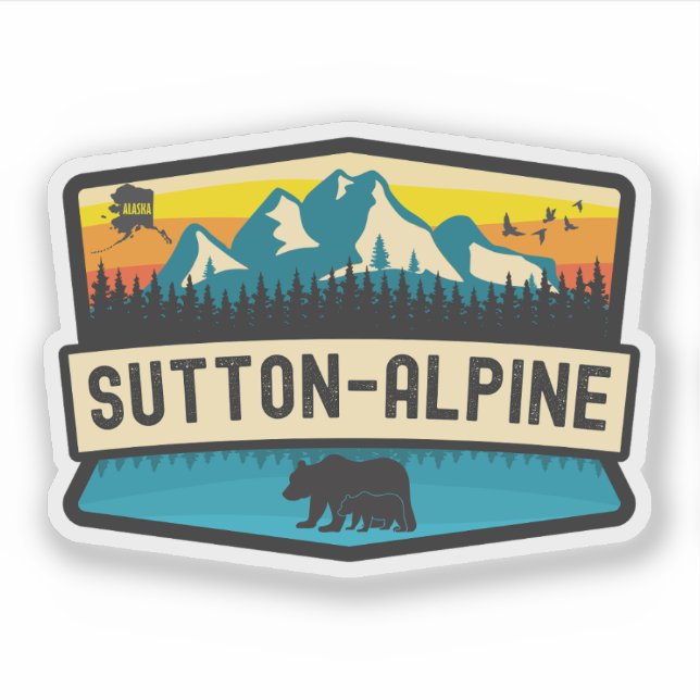 Pegatina Sutton-Alpine, Alaska (Anverso)