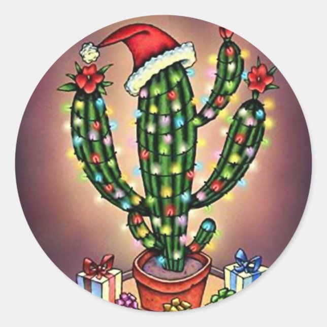 Pegatina SW Navidades Cactus Cactus Cactus Saguaro (Anverso)