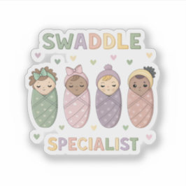 Pegatina Swaddle Specialist Cute Baby Illustration