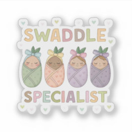 Pegatina Swaddle Specialist Pastel Baby Illustration