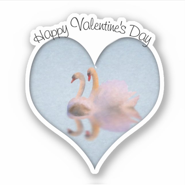 Pegatina Swan Couple Life Partners Valentine  (Anverso)