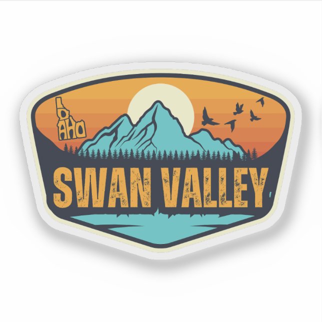 Pegatina Swan Valley, Idaho (Anverso)