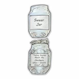 Pegatina Swear Jar y Chicken Jar