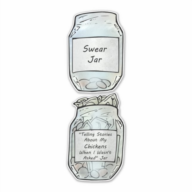 Pegatina Swear Jar y Chicken Jar (Anverso)