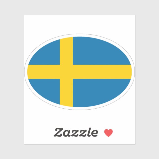 Pegatina Sweden Flag Oval (Hoja)