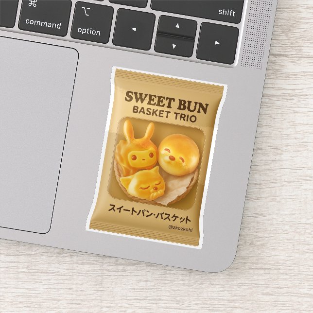 Pegatina Sweet Bun Basket: Cute Animal Bread Packaging (Detalle)