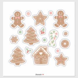 Pegatina Sweet & Cozy Gingerbread Cookies Pattern: Aestheti