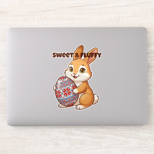 Pegatina Sweet & Fluffy Bunny Vinyl Sticker (Ordenador)