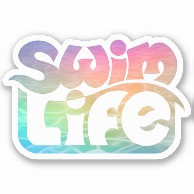 Pegatina "Swim Life" Unicorn Bathwater Color (Anverso)
