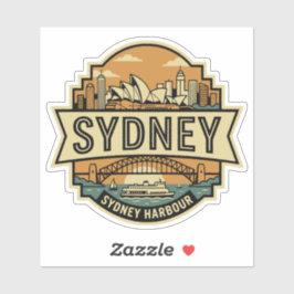 Pegatina Sydney Skyline Australia Opera House Travel Badge 